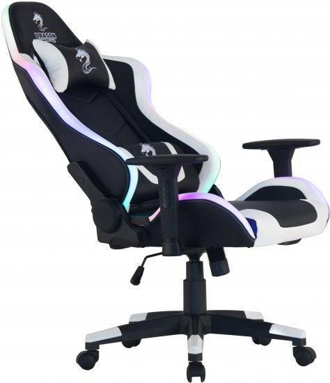 כיסא לגיימרים Dragon Space RGB - צבע שחור / לבן
