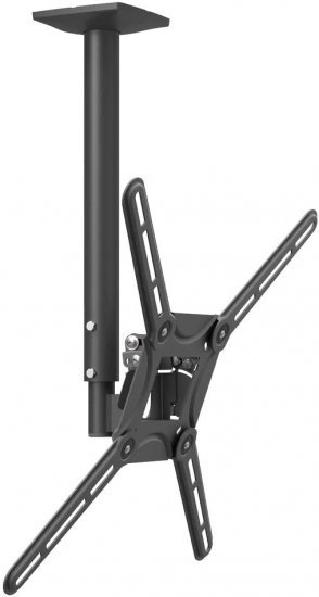 זרוע תקרתית אוניברסלית למסכים במידות ''65-''13 מבית Barkan - צבע שחור