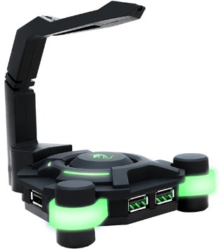 מפצל 4 כניסות USB עם מנהל כבל לעכבר Dragon GPDRA-USS-G - צבע שחור / ירוק