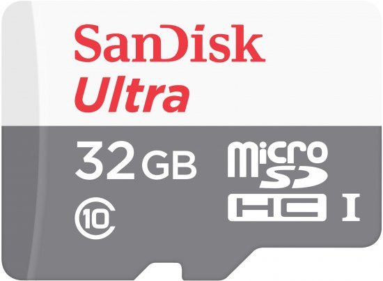 כרטיס זיכרון ללא מתאם SanDisk Ultra MicroSDHC - דגם SDSQUNR-032G-GN3MN - נפח 32GB