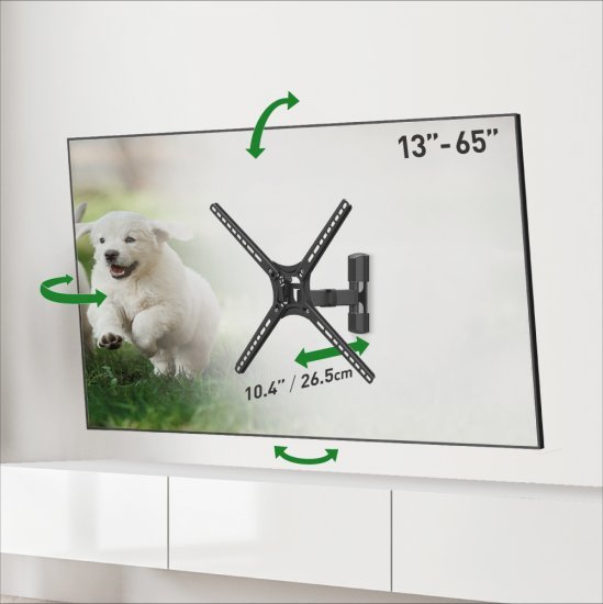 זרוע קיר אוניברסלית למסכים בגודל ''65-''13 מבית Barkan