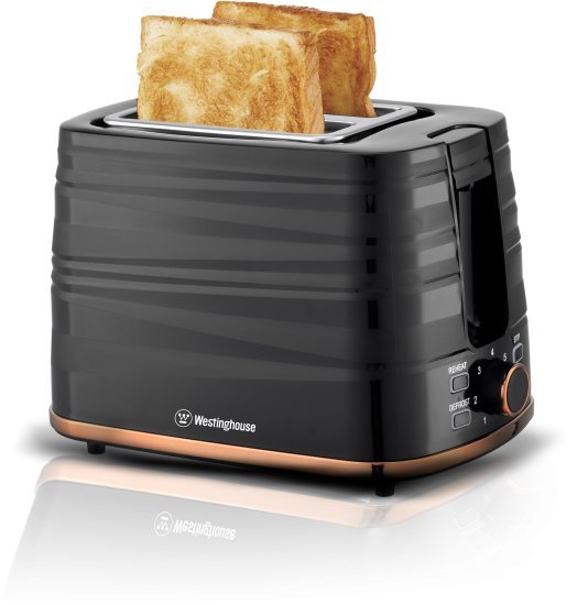 מצנם 2 פרוסות Westinghouse WKTT802BK 930W - צבע שחור / נחושת