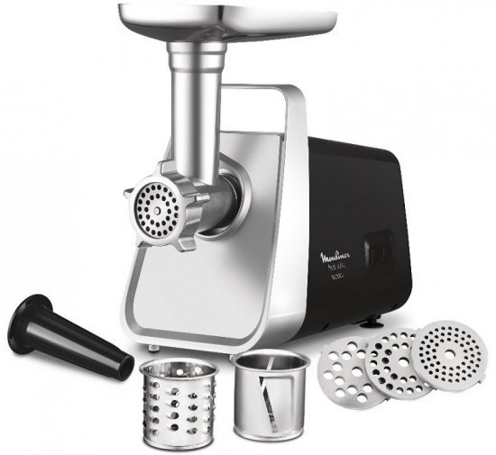 מטחנת בשר Moulinex ME-306832 1600W - צבע שחור וכסוף - אחריות יבואן רשמי ניופאן