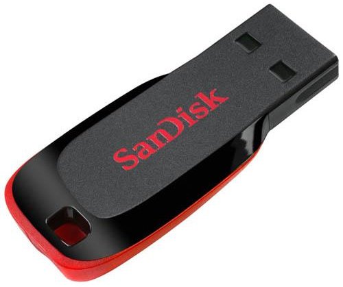 זיכרון נייד SanDisk Cruzer Blade USB - דגם SDCZ50-032G-B35 - נפח 32GB - צבע שחור