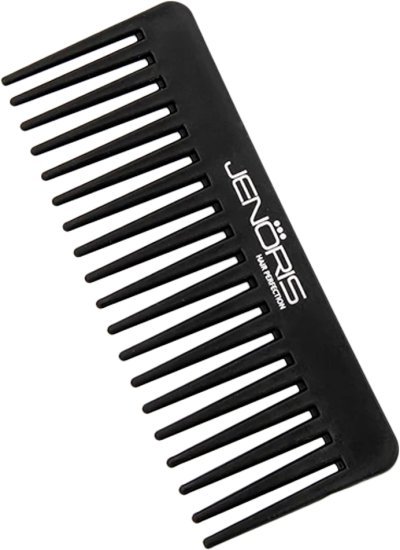 Jenoris - מסרק שיניים רחבות להתרת קשרים לשיער מתולתל - צבע שחור