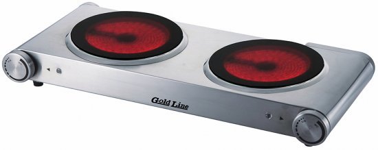 כירה חשמלית קרמית זוגית נירוסטה דגם Gold Line  ATL-834