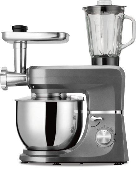 מיקסר מקצועי 1100W + מטחנת בשר ובלנדר 6 מהירויות Hemilton HEM-2120 - צבע אפור