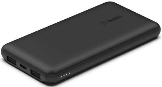 סוללת גיבוי כולל כבל Belkin Boost 10000mAh Power Bank 2xUSB-A 12W USB-C 15W - צבע שחור