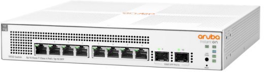 מתג HPE Aruba Instant On 8-Port PoE Gigabit and 2 SFP Ports 1930 124W Switch