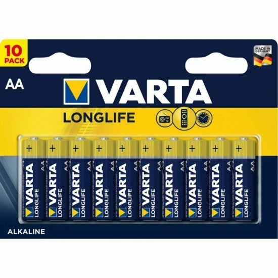 10 סוללות Varta Alkaline AA LR6