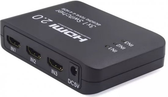 מתג HDMI2.0 4K Ultra HD בעל 3 כניסות ויציאה אחת עם שלט מבית Gold Touch