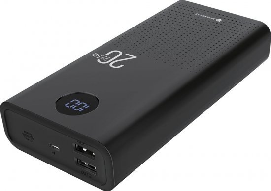 סוללת גיבוי ניידת  USB Type-C ו- Miracase 20000mAh Universal USB - צבע שחור