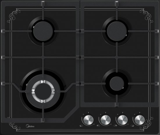 כיריים גז 4 להבות בישול Midea 60GJ084 - צבע שחור