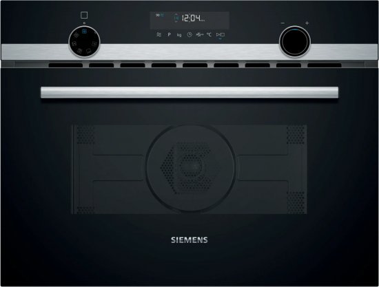 תנור בנוי משולב מיקרוגל 44 ליטר 7 תוכניות Siemens IQ500 CM585AGS0 - צבע שחור / נירוסטה - אחריות יבואן רשמי BSH