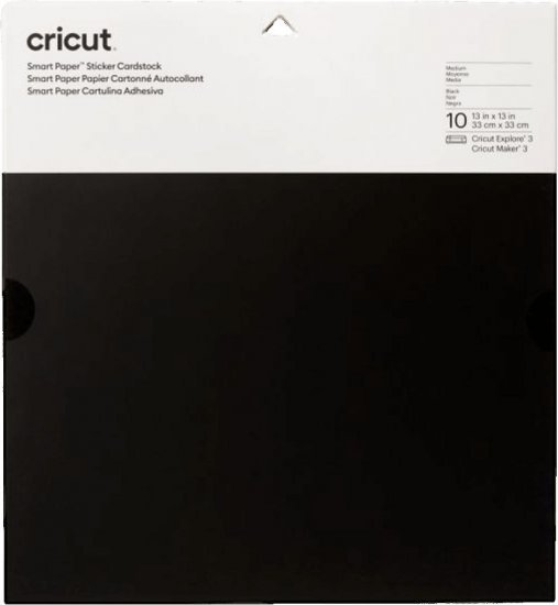 נייר קארדסטוק דביק 33x33 ס''מ 10 יחידות Cricut צבע שחור