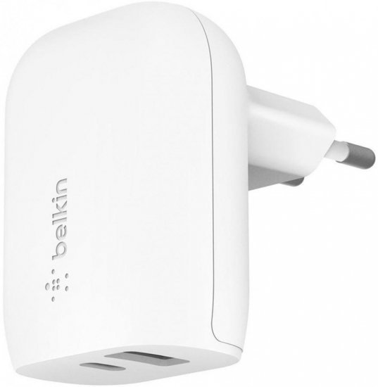 מטען קיר כפול Belkin Boost Charge Wall Charger 32W  - צבע לבן