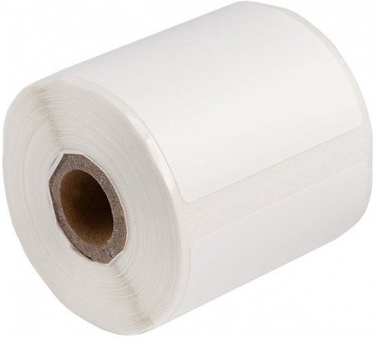 מדבקה מרובעת למדפסת ניידת Aimo M200/M220/AM-243/D520/D550BT/D520BT / T200 Pro - גודל 40X40 מ''מ - 180 מדבקות בגליל - צבע לבן