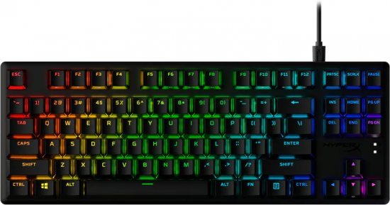 מקלדת גיימינג מכנית HyperX ALLOY Origins Core PBT RGB - HyperX Aqua Tactile Switch - עברית / אנגלית