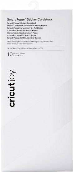 נייר Smart קארדסטוק דביק 33x14 ס''מ 10 יחידות Cricut Joy צבע לבן