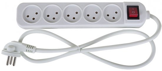 מפצל ביתי 5 שקעים 3 מטר עם מפסק Saco