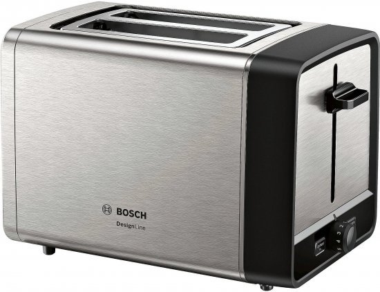 מצנם נירוסטה קופץ 2 פרוסות Bosch DesignLine Popup TAT5P420 970W - צבע נירוסטה - שנתיים אחריות יבואן רשמי BSH