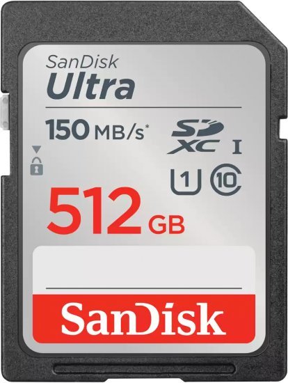 כרטיס זיכרון SanDisk Ultra SDXC UHS-I Class-10 - דגם SDSDUNC-512G-GN6IN - נפח 512GB