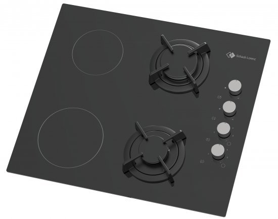 כיריים היברידיות 2 להבות גז + 2 משטחי חימום קרמיים חשמליים Schaub Lorenz V6008