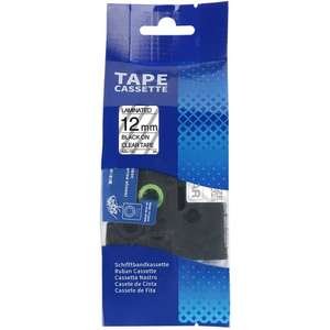 סרט תוויות AZe-131 שחור על שקוף Printech 12 מ״מ