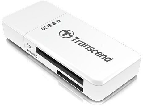 קורא כרטיסים Transcend USB 3.0 Compact TS-RDF5W - צבע לבן