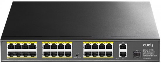 מתג Cudy 24-Port 10 / 100M PoE+ with 2 Gigabit Uplink Ports and 1 SFP Slot FS1026PS1