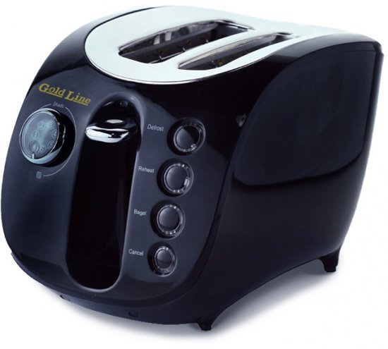 מצנם קופץ 2 פרוסות מהודר ומעוצב 880W דגם ATL-029B מבית Gold Line - צבע שחור