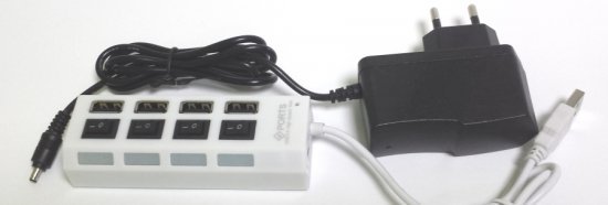 מפצל USB 2.0 עם ספק כח Gold Touch 4-Port Hub