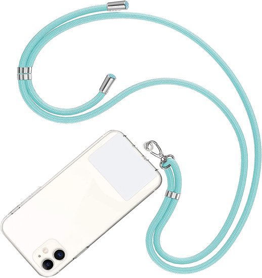 שרוך שרשרת לסמארטפון עם כרטיס חיבור - כחול