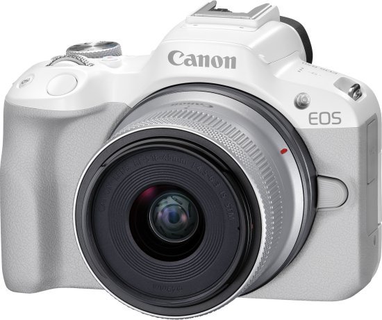 מצלמה דיגיטלית ללא מראה Canon EOS R50 - צבע לבן + עדשת RF-S 18-45mm F4.5-6.3 IS STM