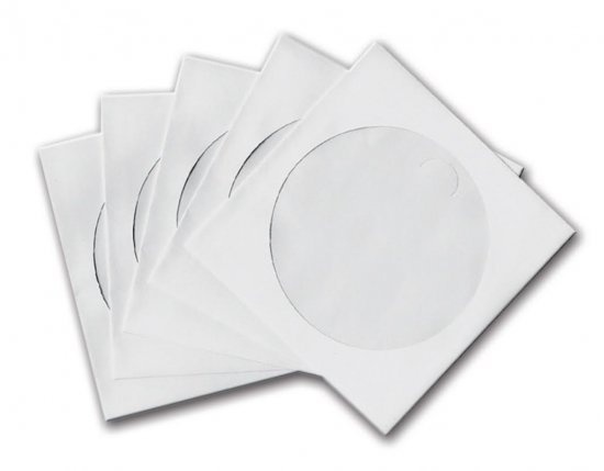 מעטפות לדיסקים 100 יחידות מנייר לבן Silver Line CD / DVD
