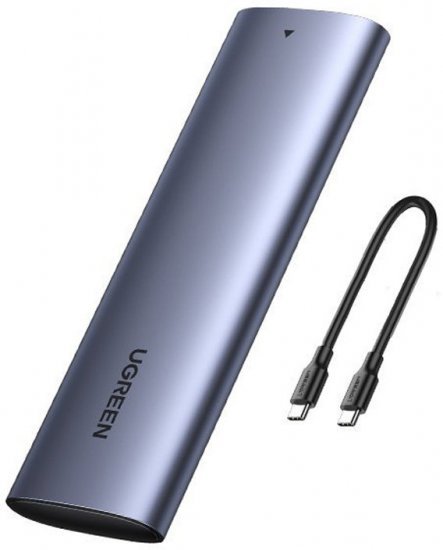 מארז חיצוני לזכרון M.2 NVMe SSD עם חיבור נקבה USB C וכבל USB C