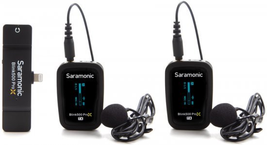 זוג מיקרופוני דש אלחוטיים בחיבור Lightning עם 2 משדרים ומקלט Saramonic Blink 500 ProX B4