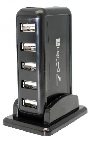 מפצל USB 2.0 עם ספק כח Gold Touch 7-Port Hub