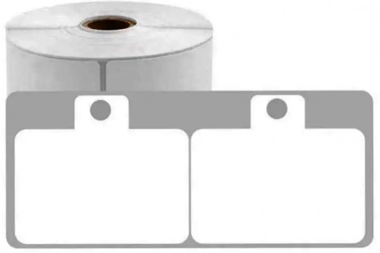 מדבקה דו צדדית רב שימושית למדפסת ניידת Aimo M110/M120/M200/M220/AM-243/D520/D550BT/D520BT / T200 Pro - גודל 19X50 מ''מ - 250 מדבקות בגליל- צבע לבן