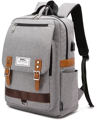 תיק גב למחשב נייד בגודל 15.6 אינץ’ דגם The Asia Retro מבית Camel Mountain - צבע אפור