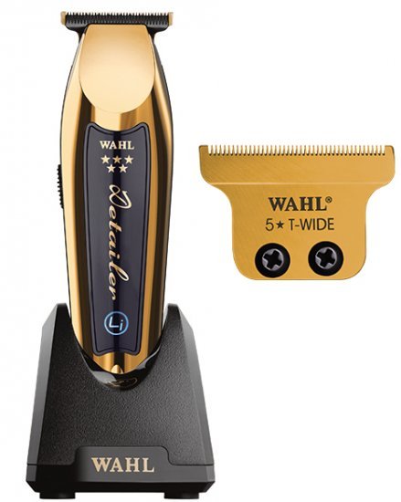 מכונת תספורת נטענת מקצועית סכין T רחבה דגם 08171-716 Wahl Detailer 5 Stars - צבע זהב