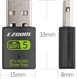 מתאם רשת אלחוטי משולב בלוטות' EZCool 2 IN 1 600Mbps BWA-260