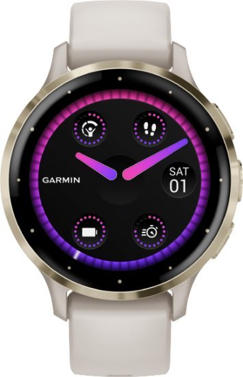 שעון חכם Garmin Venu 3S - עם מסגרת פלדת אל-חלד זהובה ומארז עם רצועת סיליקון בצבע Ivory - עם תמיכה מלאה בעברית - שנתיים אחריות יבואן רשמי על ידי רונלייט