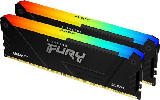 זכרון למחשב Kingston FURY BEAST RGB 2x8GB DDR4 3200MHz CL16