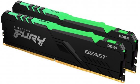זכרון למחשב Kingston FURY BEAST RGB 2x16GB DDR4 3200MHz CL16