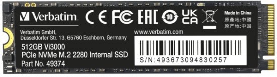 כונן Verbatim Vi3000 512GB SSD PCIe M.2 NVMe