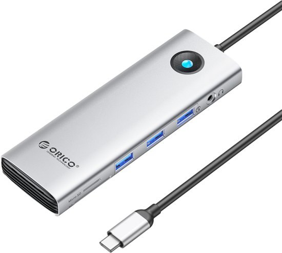 מפצל USB-C לחיבורי ORICO RJ45 PD HDMI SD TF VGA 3.5 3xUSB-A