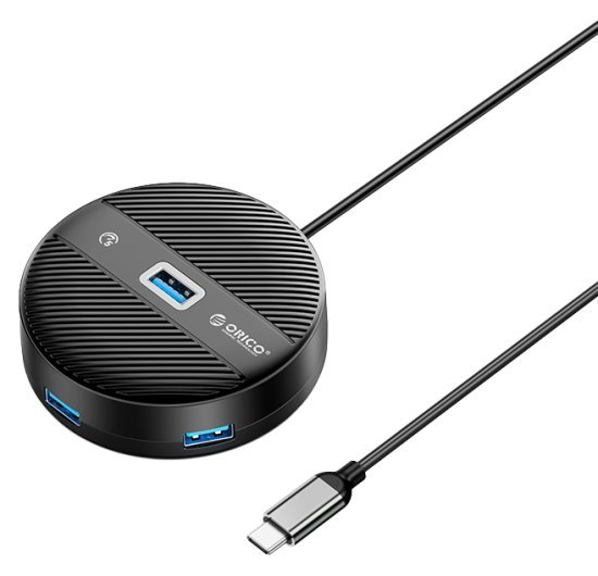 מפצל USB-C לחיבורי ORICO 1xUSB-A 3.0 3x USB-A 2.0 - בצבע שחור