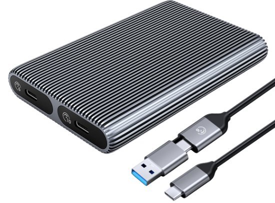 מארז SSD חיצוני ORICO USB Type-C Dual-bay M.2 NVME + SATA- בצבע אפור