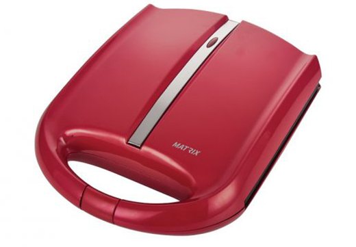 טוסטר סנדוויץ' פסים 4 פרוסות דגם מינכן Matrix MX-SW-903-G-R 1400W - צבע אדום